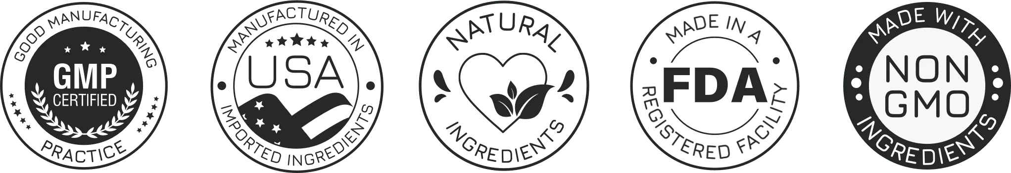 FemiCore certifications: Natural, Non-GMO, No Stimulants